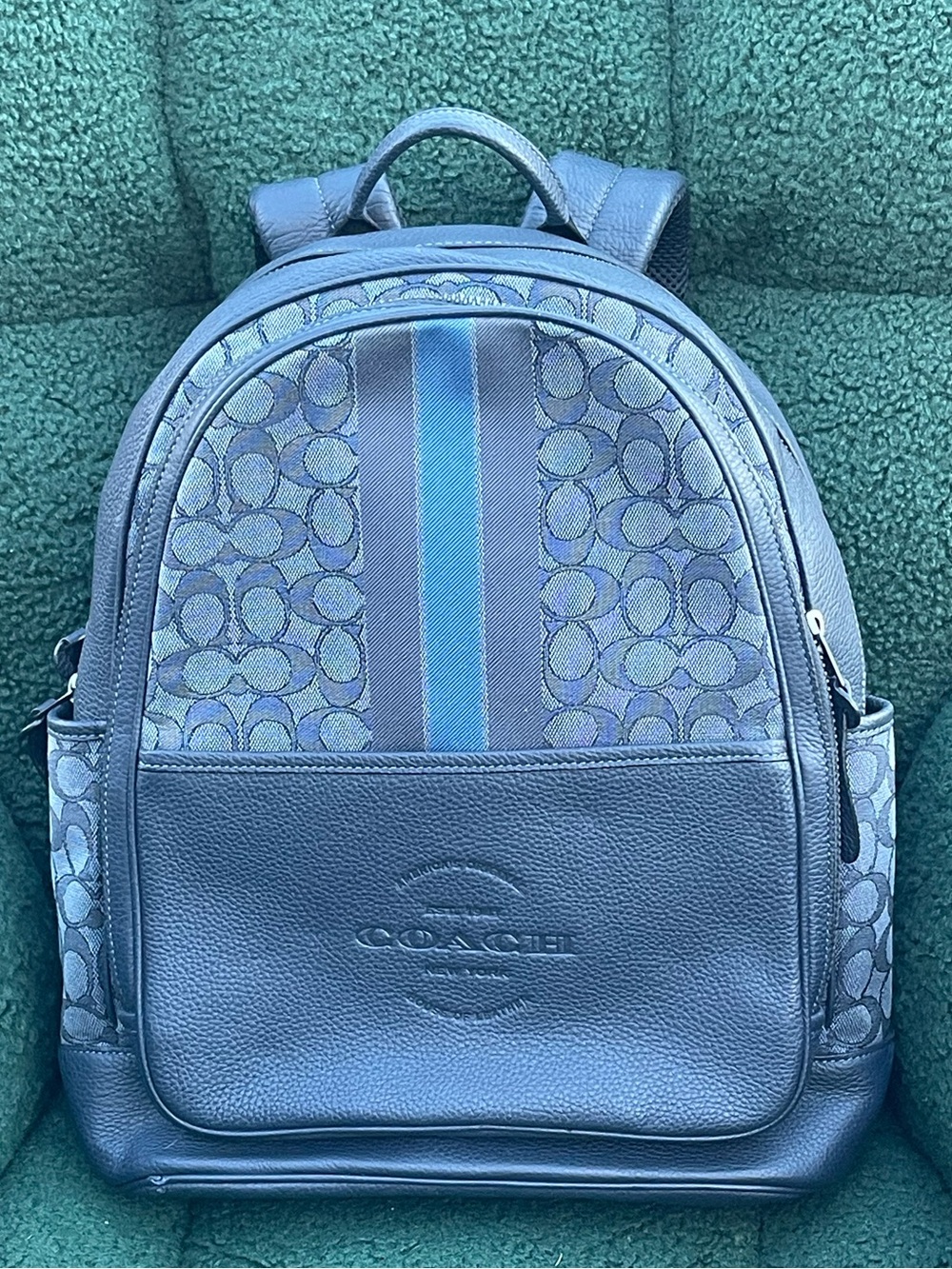 Coach Thompson Backpack in Signature Jacquard with Varsity Stripe
